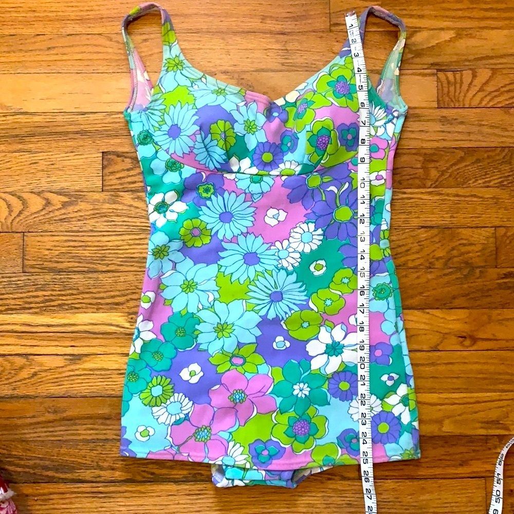 Vintage floral swim suit bathing suit - Picture 7 of 12